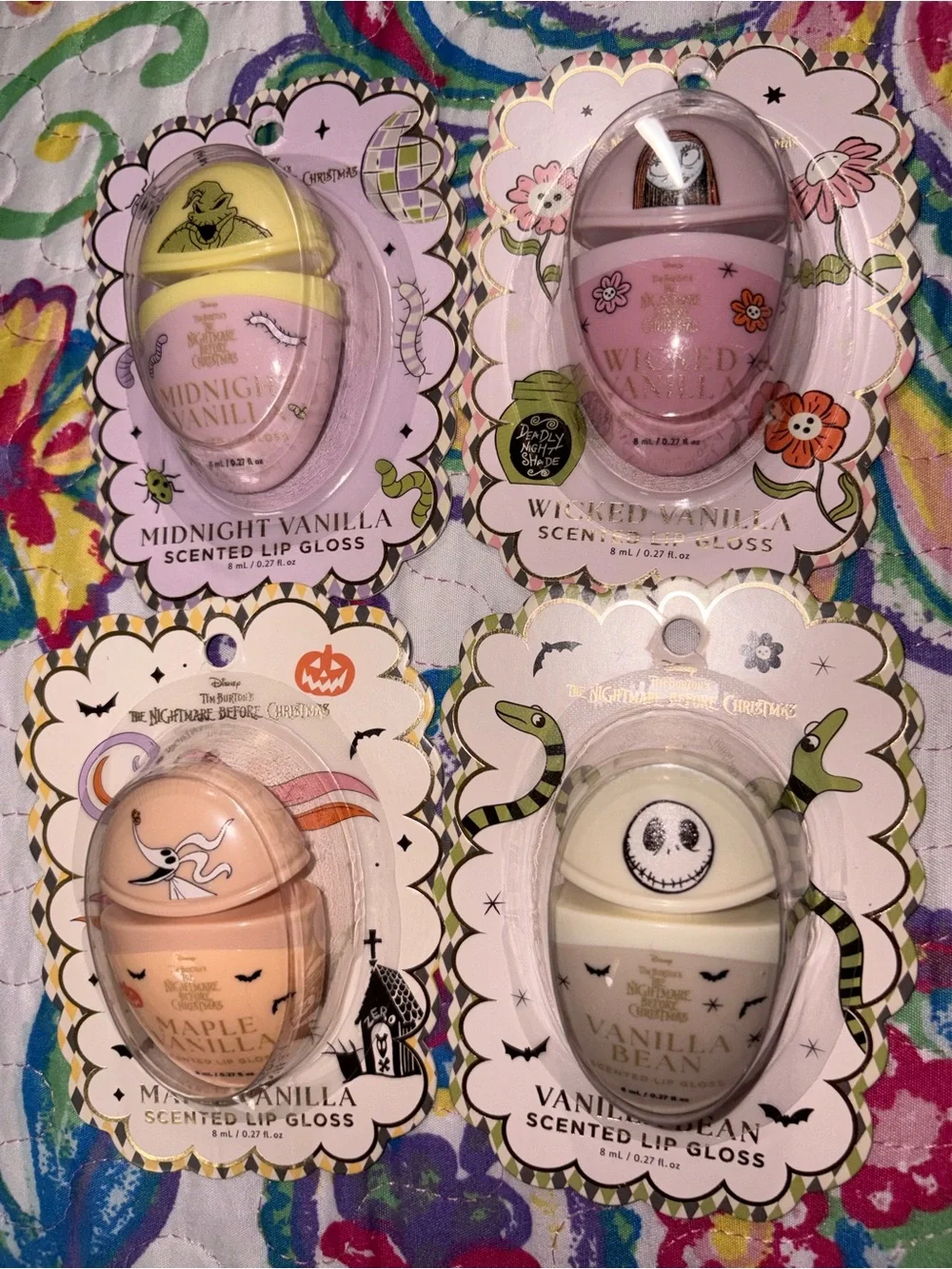 The Nightmare Before Christmas Scented Lip Gloss Trio — Vanilla & Maple Shades